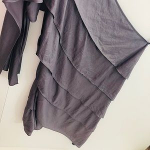 BCBGMaxAzria one Shoulder layered ruffle dress